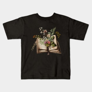 Book lover floral motif Kids T-Shirt